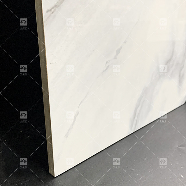 Panda Weißer Marmor Look Porzellan Fliesen 600x1200mm Platte für Wohnzimmer Wanddekoration Luxus Stein für Einkaufszentren