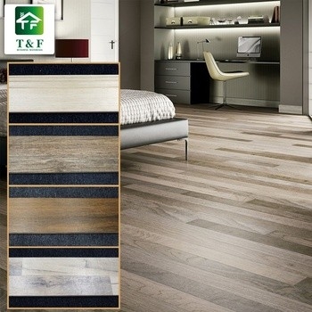 Glasig-glänzende hölzerne Korn-Keramikfliesen gleiten nicht 200x1000mm, die Braun/Farbe bräunt