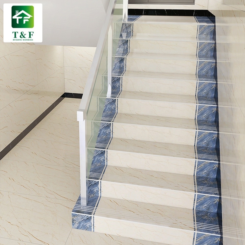 Landhaus-Porzellan-Fliese für Treppen-glattes Endblau und gelbe Farbe