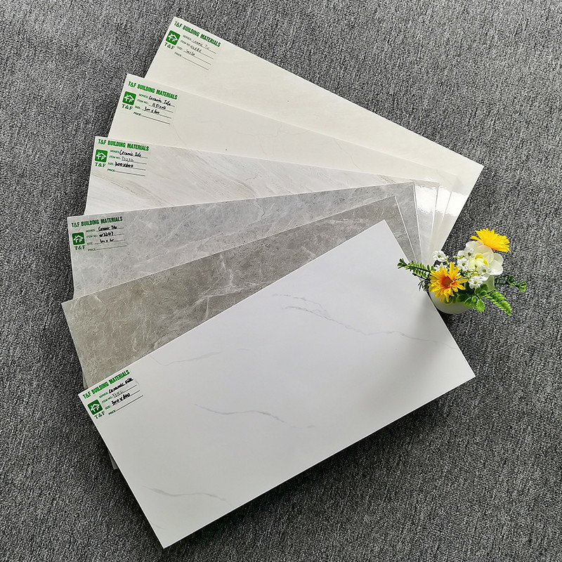300x600MM glasig-glänzendes Keramikfliesen-Graufarbeinnenbadezimmer