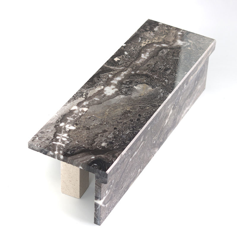 Marmortreppen-Keramikfliesen, glatte Antibeleg-Treppe decken dunkles Grey Color mit Ziegeln
