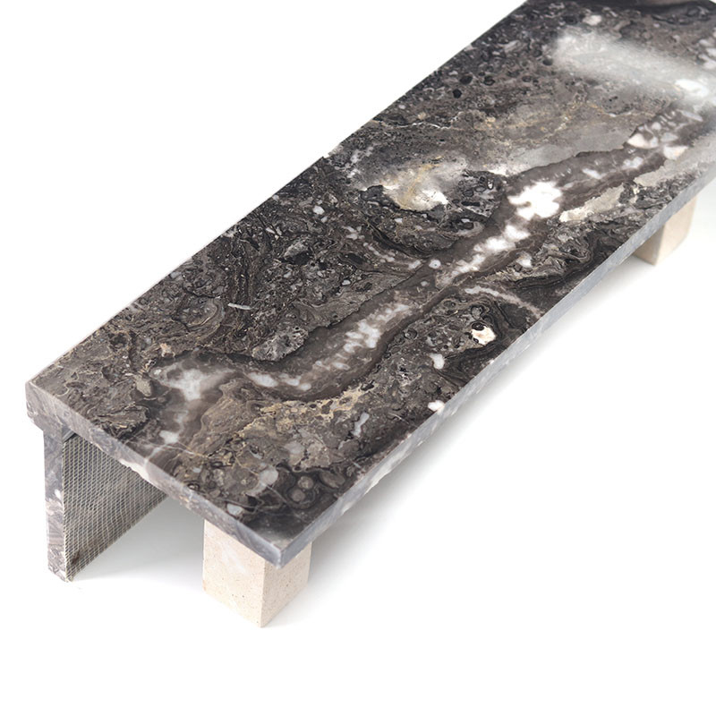 Marmortreppen-Keramikfliesen, glatte Antibeleg-Treppe decken dunkles Grey Color mit Ziegeln